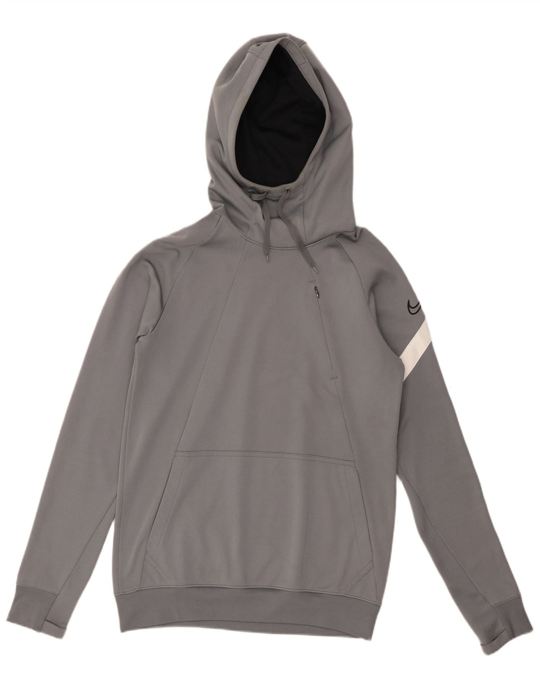 Felpa con cappuccio Nike Dri Fit da uomo, piccola, in poliestere color block grigio