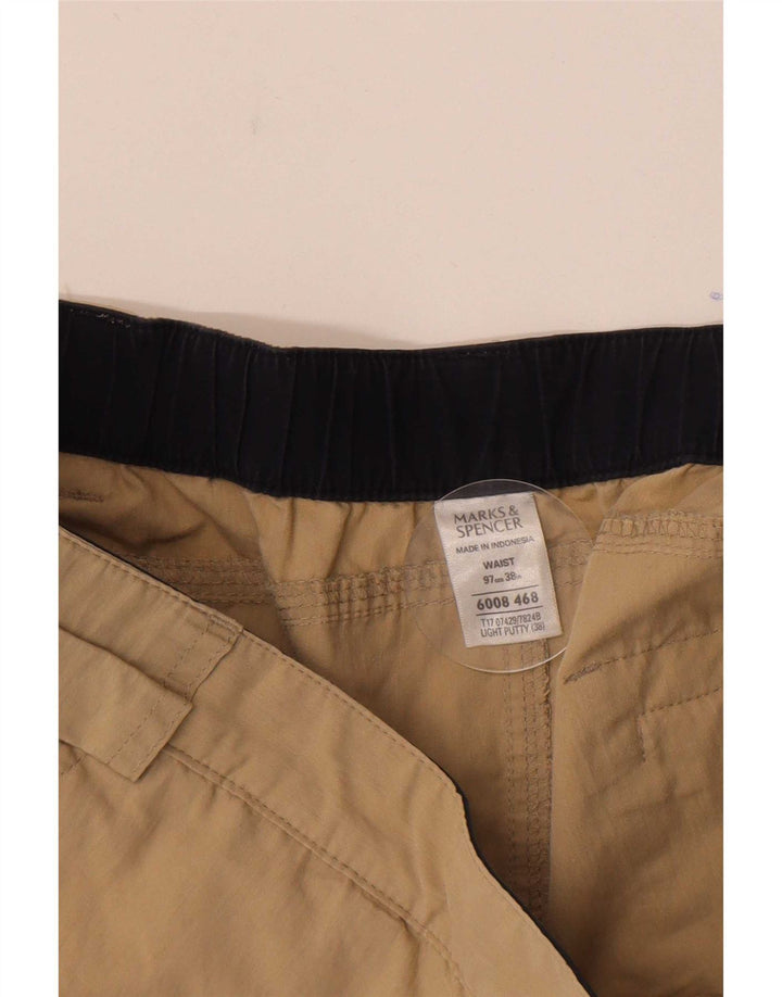 Pantaloncini cargo da uomo Marks & Spencer W38 XL in cotone beige