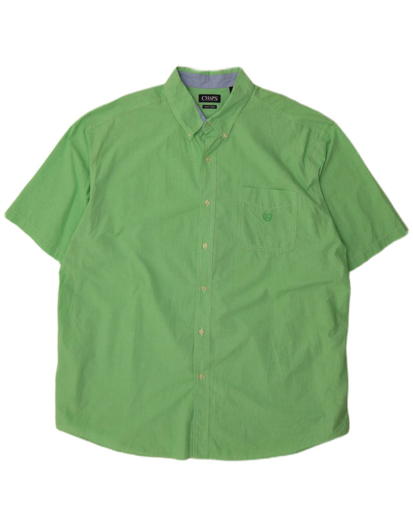 Chaps Camicia da uomo a maniche corte, vestibilità regolare, grande e alta, 3XL verde pied de poule