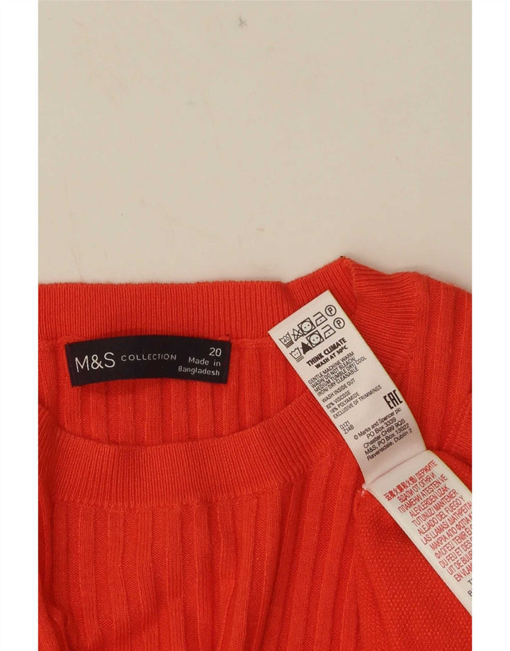 Top camicetta da donna Marks & Spencer UK 20 2XL viscosa arancione