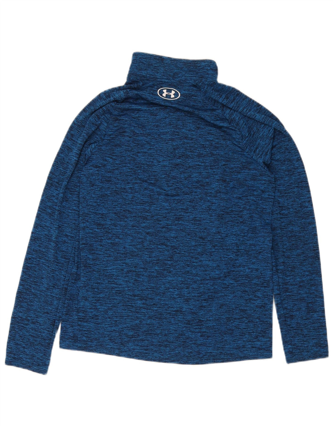 Maglia da ginnastica Under Armour da uomo con zip e collo, piccola blu screziata