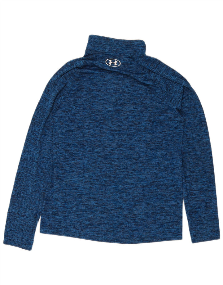 Maglia da ginnastica Under Armour da uomo con zip e collo, piccola blu screziata