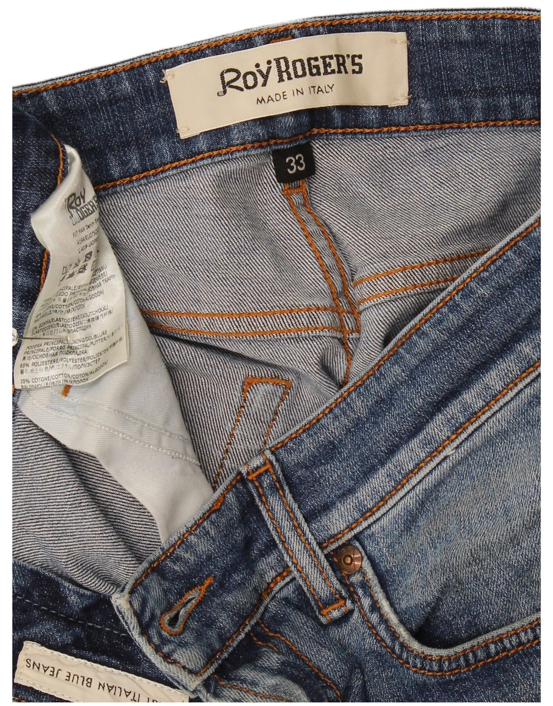 Jeans slim da donna Roy Rogers W33 L33 cotone blu