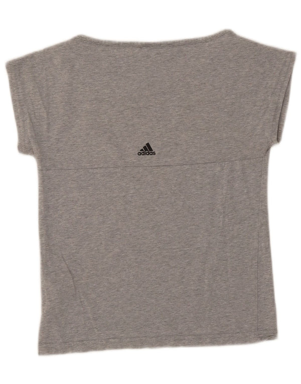 T-shirt grafica da donna Adidas Top UK 8/10 piccolo cotone chiazzato grigio