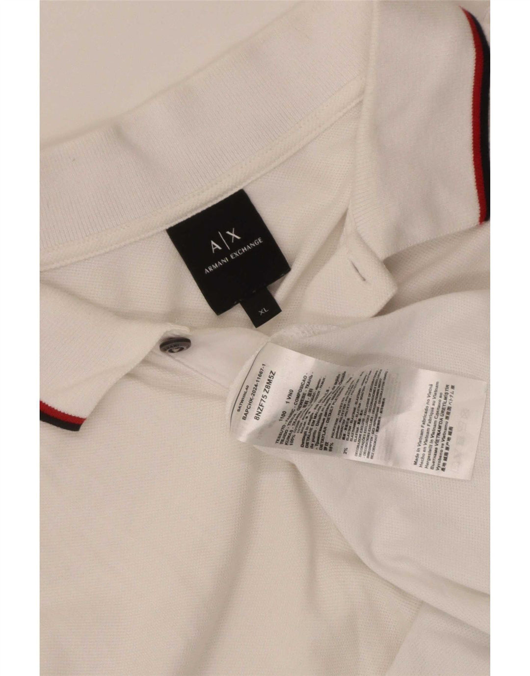 Polo da uomo Armani Exchange XL in cotone bianco