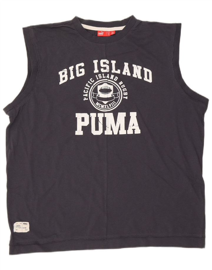 Canotta grafica da uomo Puma 2XL cotone blu navy