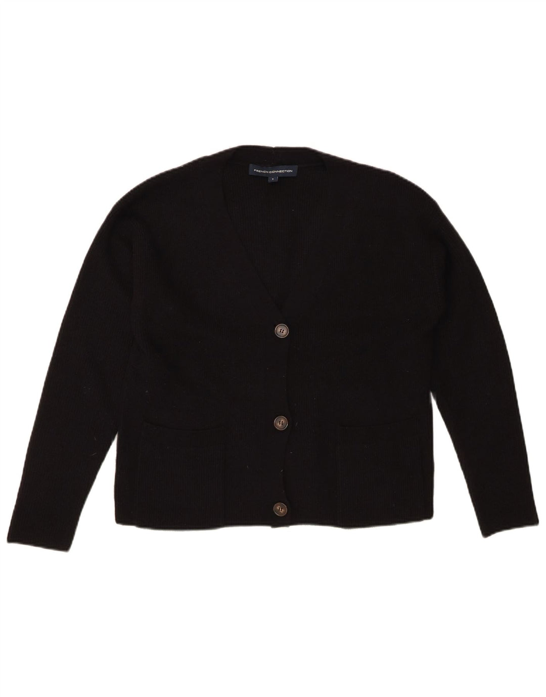 FRENCH CONNECTION Womens Oversized Cardigan Sweater UK 10 Small Black