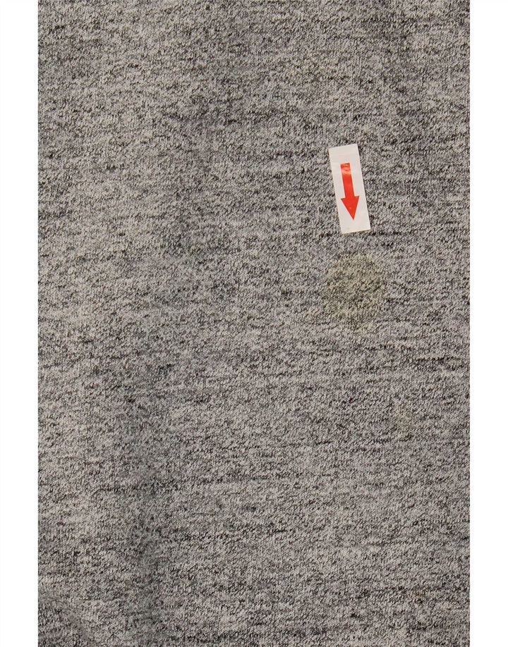 Felpa da uomo con collo con zip Superdry, maglione grande, cotone grigio