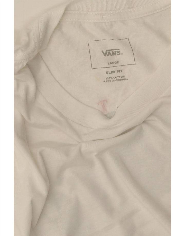 T-shirt grafica da uomo slim fit VANS, taglia grande, bianca
