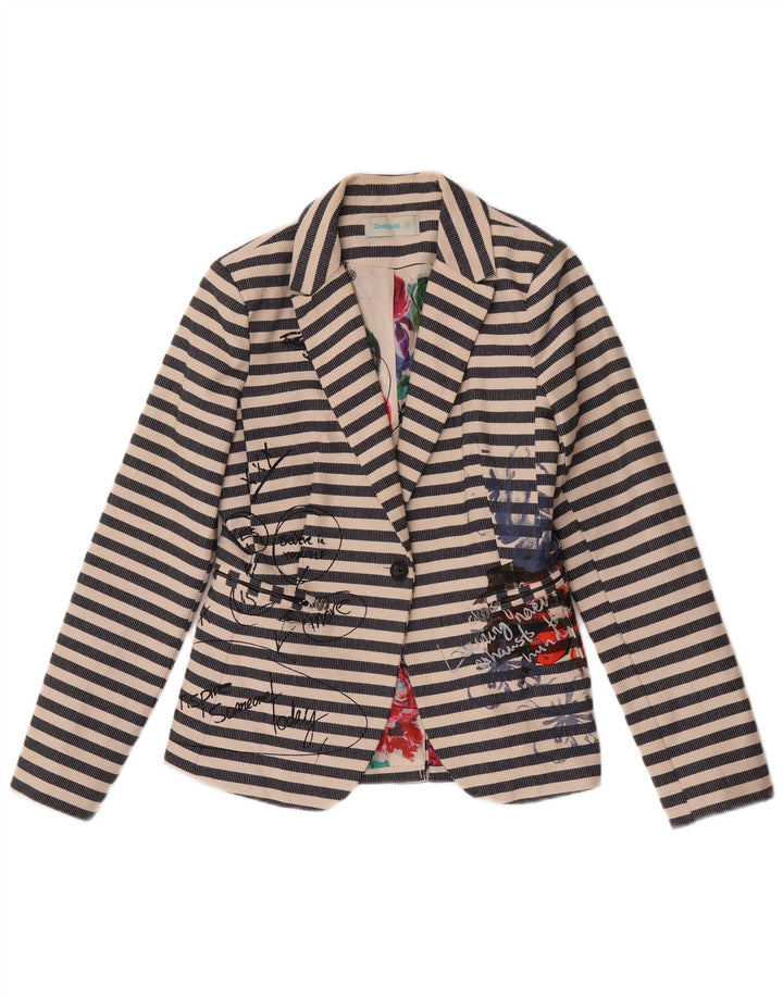 Desigual Giacca da donna con grafica grafica EU 38 Medium Navy Blue Striped