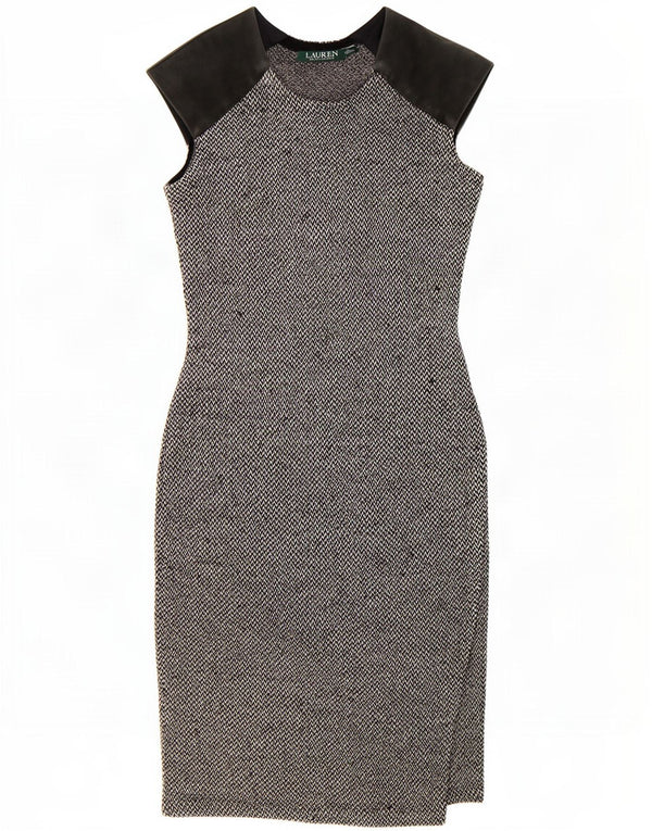 Abito aderente senza maniche da donna Ralph Lauren UK 4 XS Grigio chiazzato
