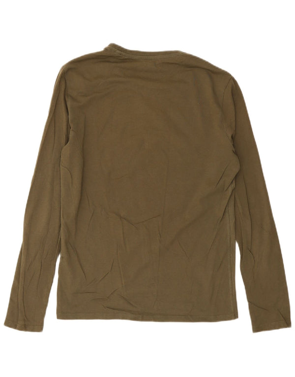 Guess Top grafico da uomo slim fit a maniche lunghe XS in cotone kaki