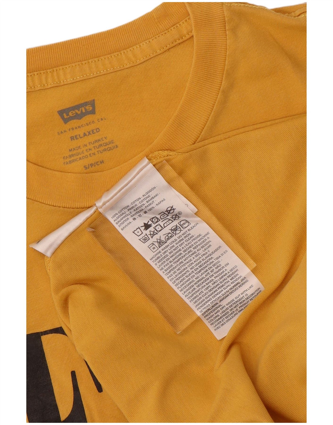T-shirt grafica rilassata da uomo Levi's Top piccola in cotone giallo