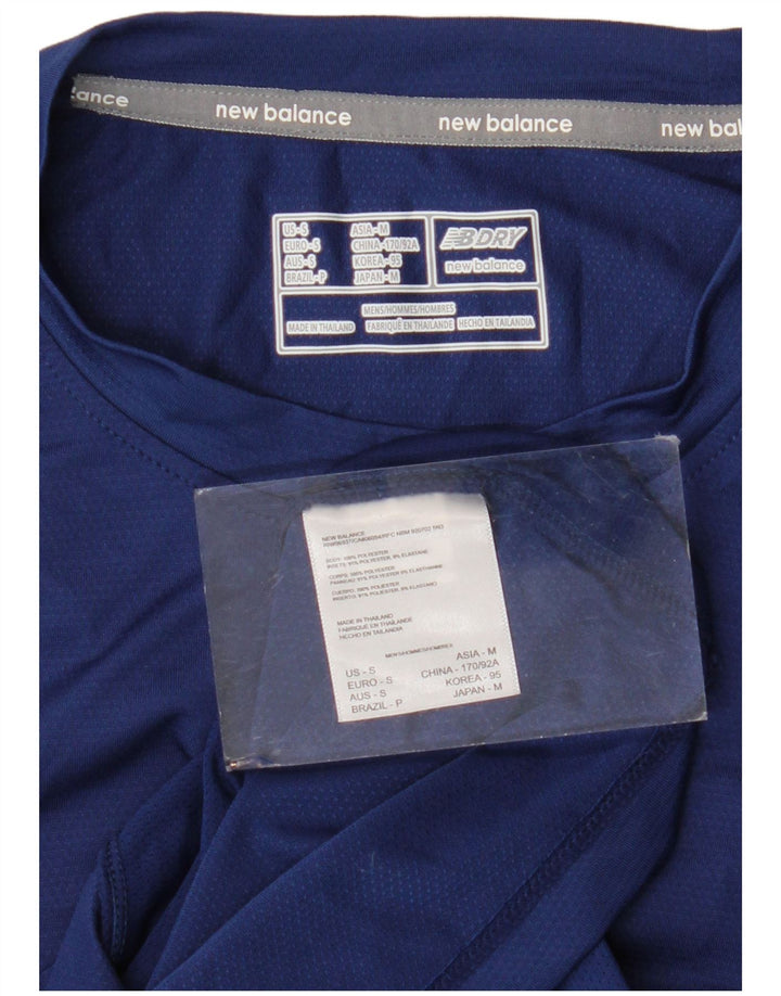 T-shirt da uomo New Balance Top Small in poliestere blu navy