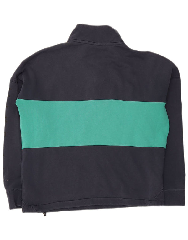 Felpa grafica Nike da uomo, maglione grande, cotone color block, blu navy
