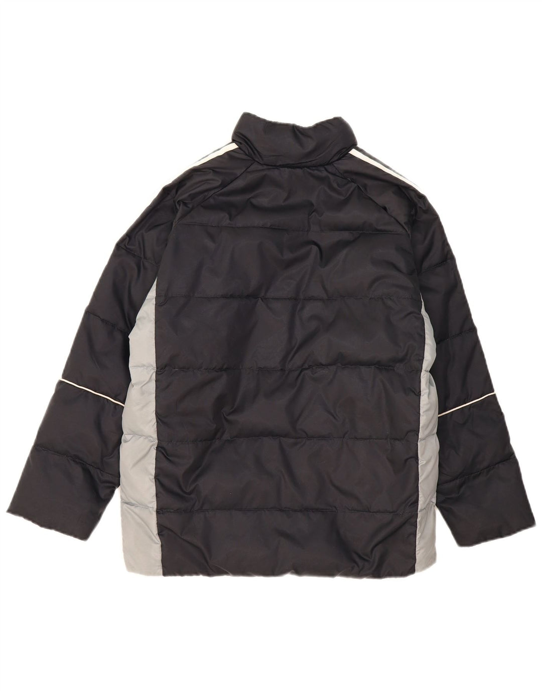 ADIDAS Boys Padded Jacket 11-12 Years Navy Blue Colourblock Polyamide