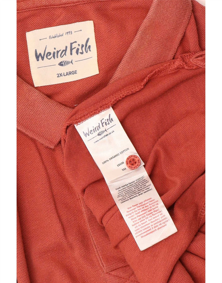 Polo da uomo Weird Fish 2XL in cotone rosso