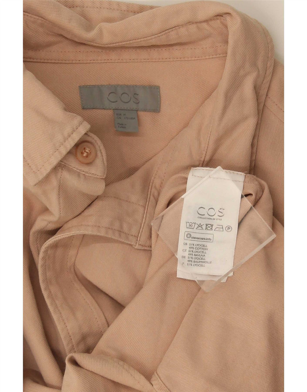 Camicia Cos da uomo a maniche corte in Lyocell beige medio