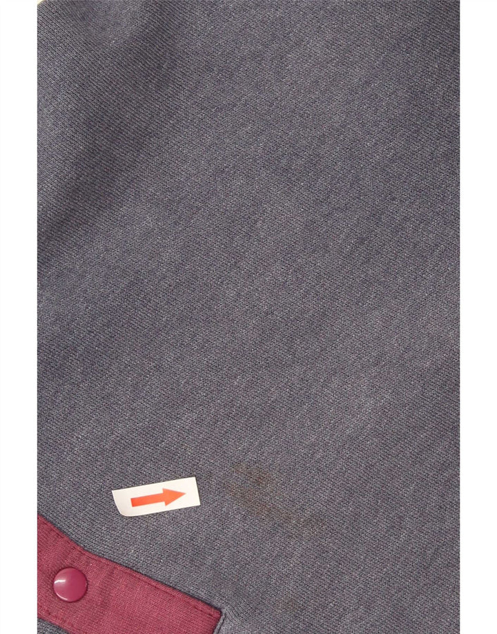 Roby Felpa da uomo con collo abbottonato, maglione medio, cotone color block blu navy