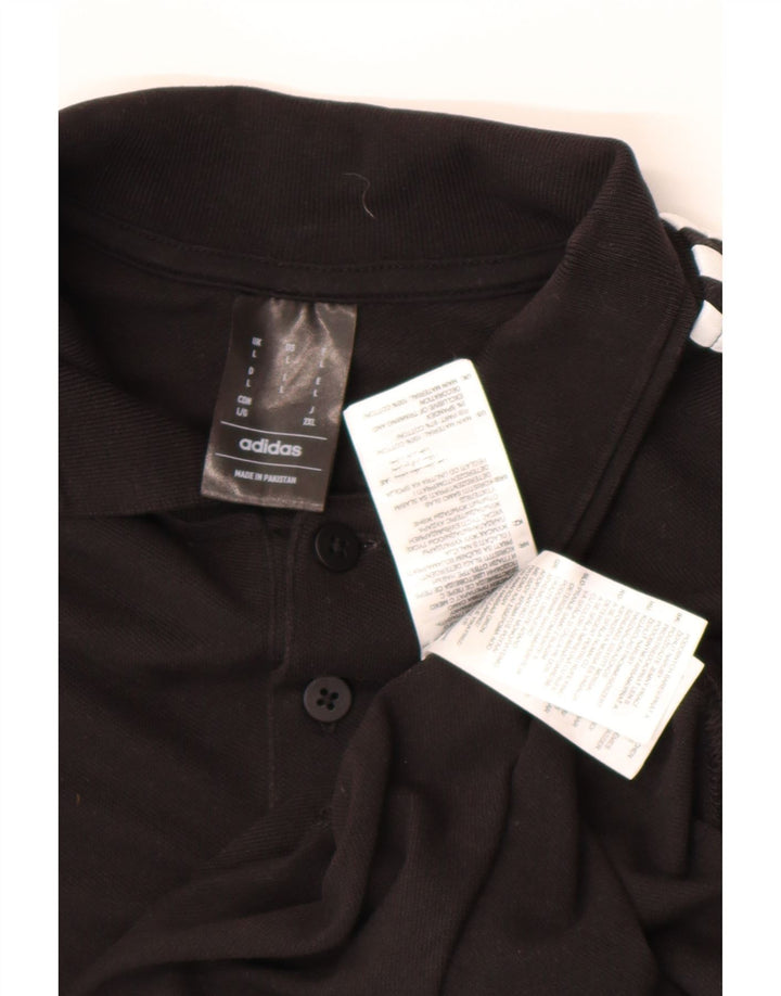 Polo Adidas da uomo grande in cotone nero