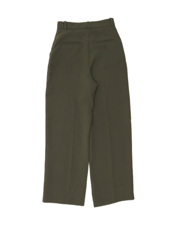 Pantaloni chino dritti a vita alta da donna Zara XS W24 L30 Verdi