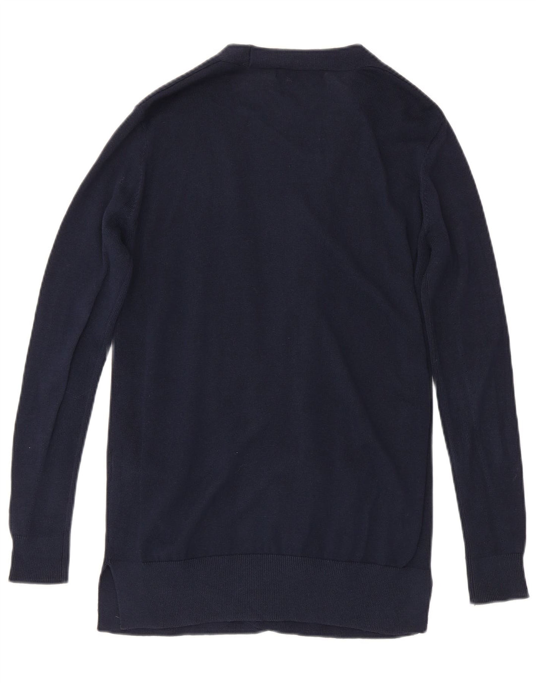 Maglione cardigan lungo da donna Marks & Spencer UK 10 piccolo blu navy