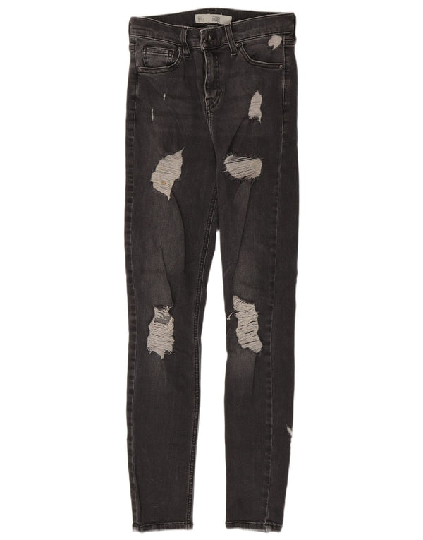 Topshop Jeans skinny effetto consumato Jamie da donna W26 L28 in cotone grigio