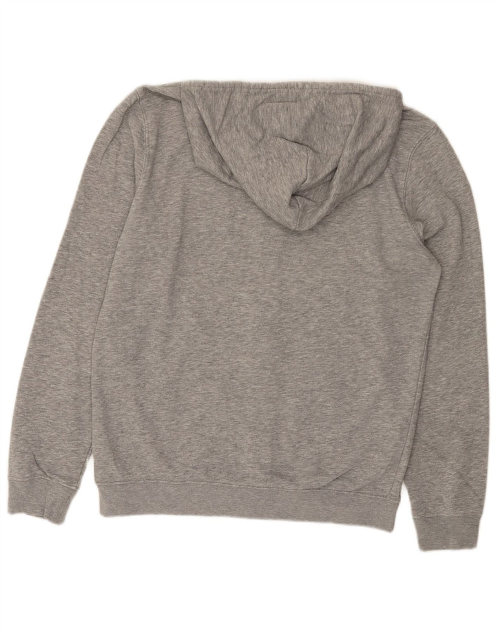 Maglione con cappuccio e zip grafica da uomo Champion in cotone grigio medio