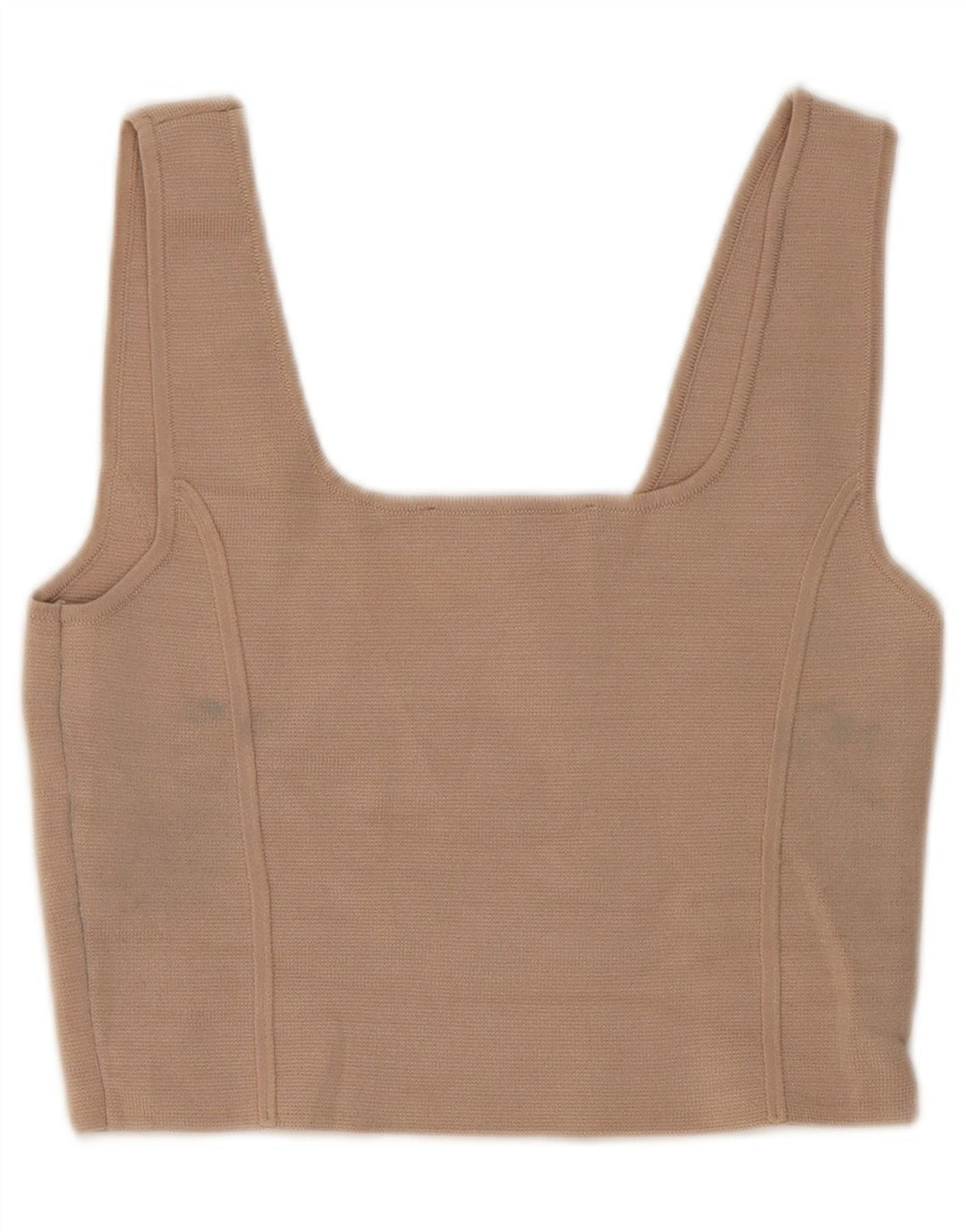Top corto da donna Zara UK 12 nylon beige medio