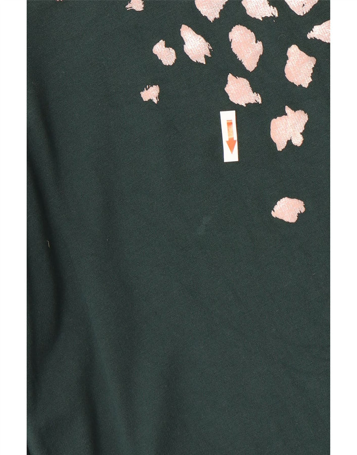 Felpa oversize da donna Oasis, maglione UK 10, piccola stampa animale verde