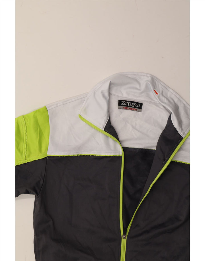 KAPPA Boys Tracksuit Top Jacket 13-14 Years 2XL White Colourblock Vintage Kappa and Second-Hand Kappa from Messina Hembry 