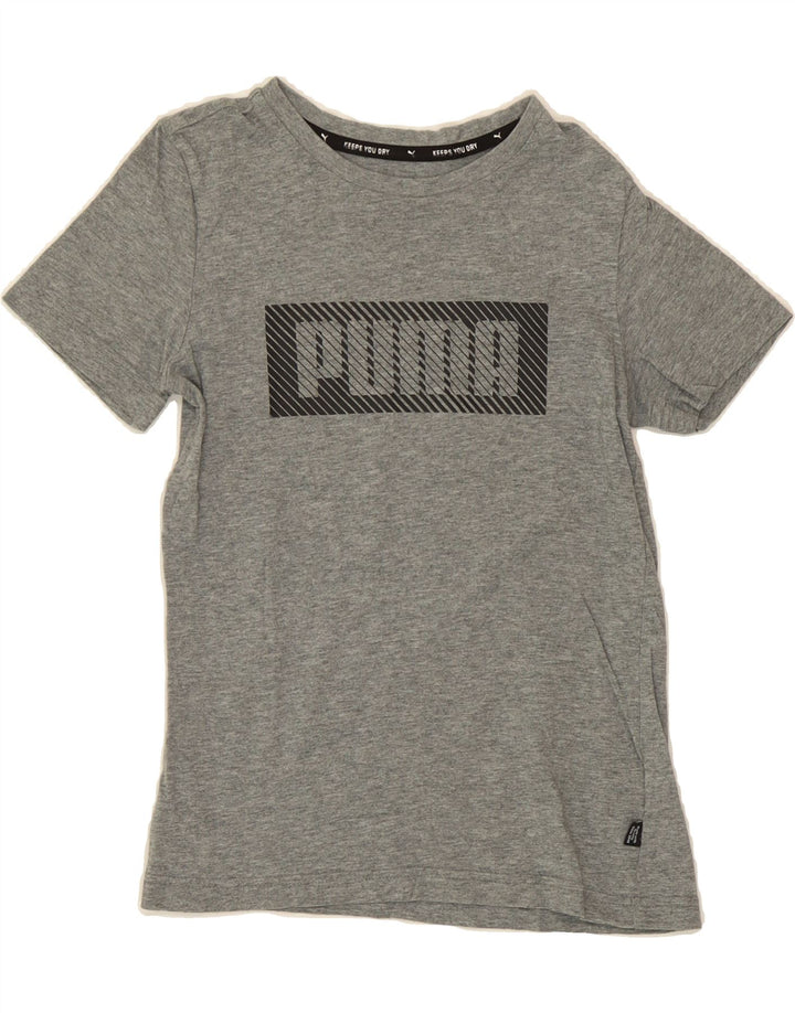 PUMA Boys Graphic T-Shirt Top 9-10 Years Grey Cotton Vintage Puma and Second-Hand Puma from Messina Hembry 