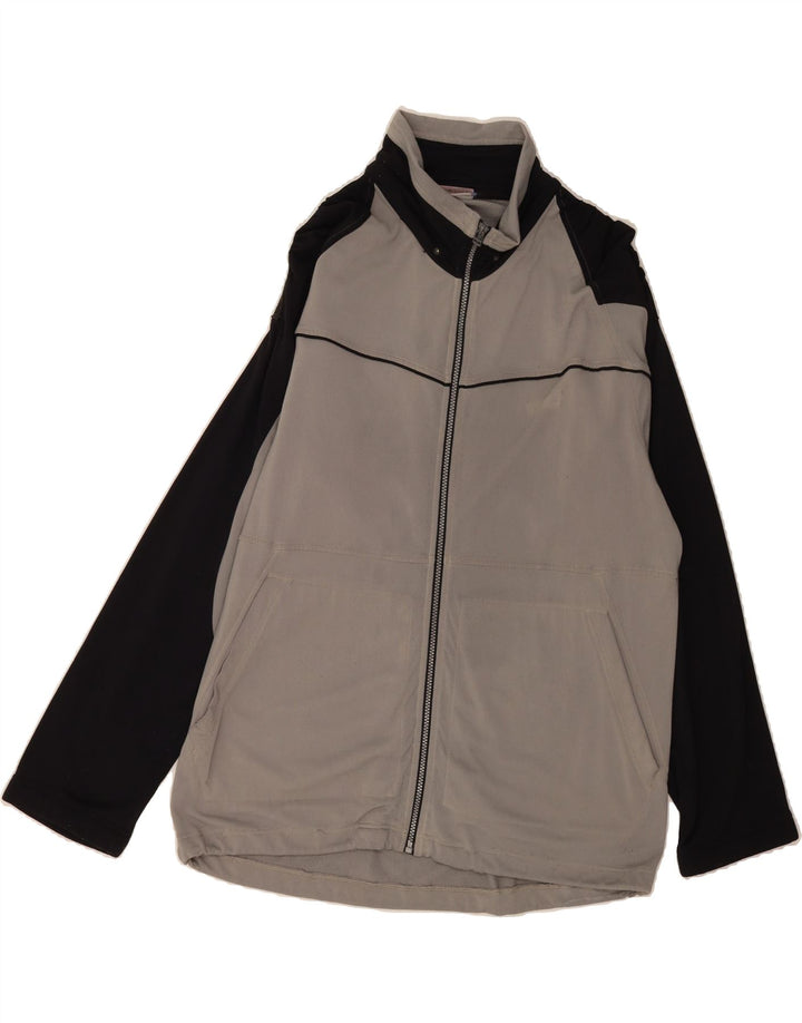 ASICS Mens Tracksuit Top Jacket Medium Grey Colourblock Vintage Asics and Second-Hand Asics from Messina Hembry 