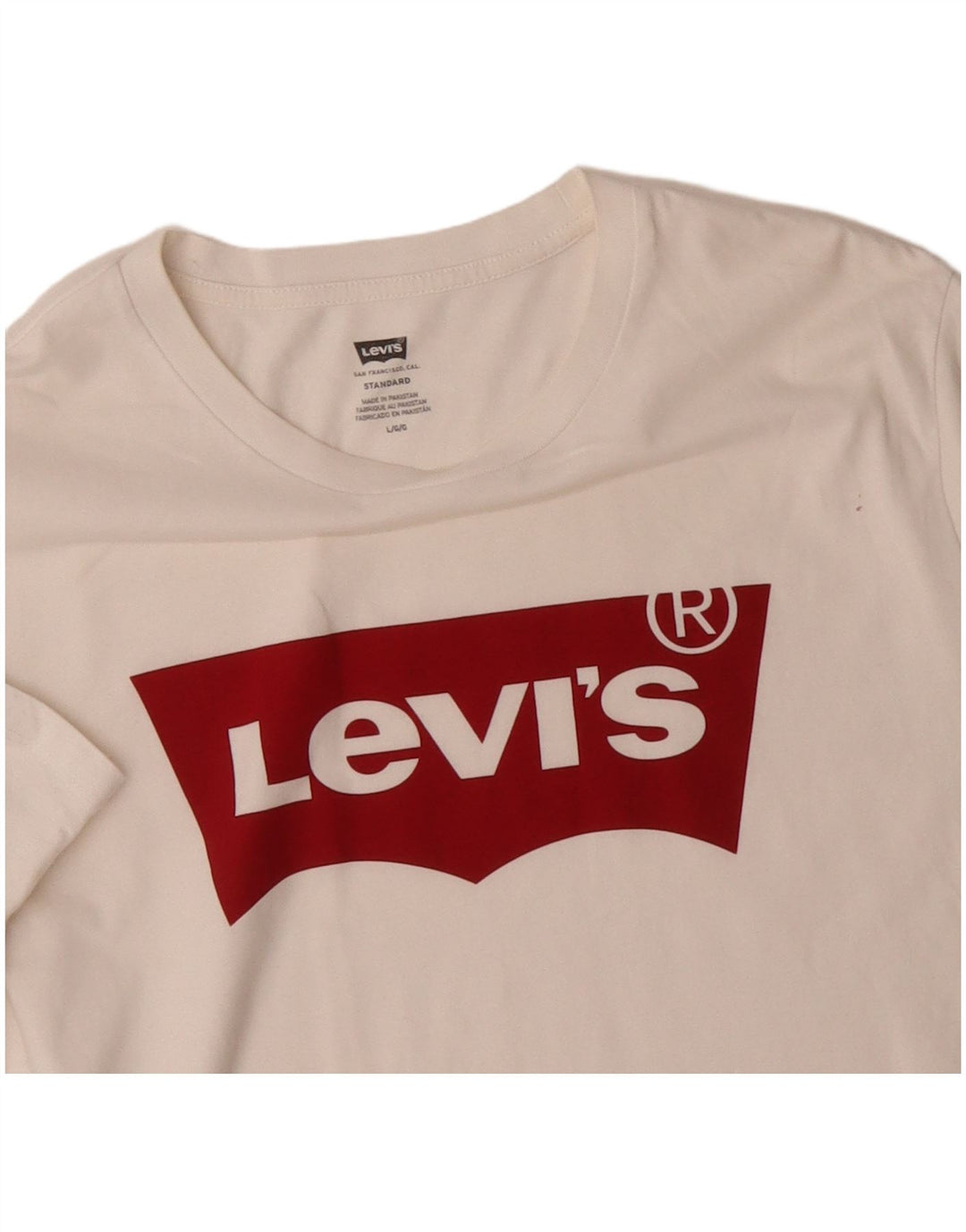 T-shirt grafica da uomo con vestibilità standard Levi's, taglia grande, in cotone bianco
