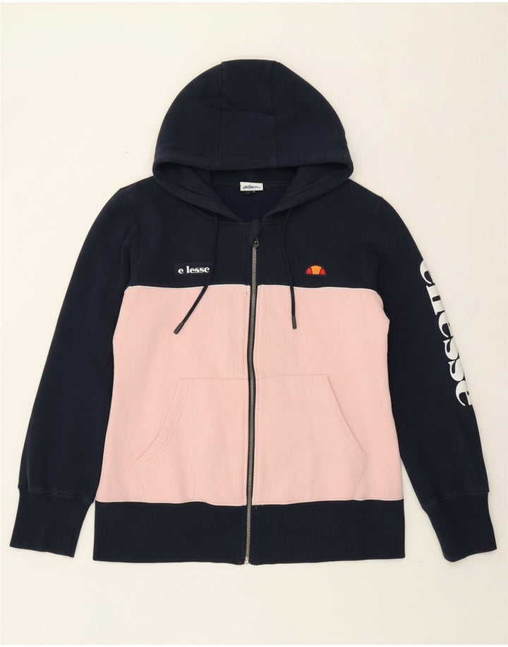 Maglione con cappuccio e zip da donna Ellesse UK 12 Medium Navy Blue Colourblock