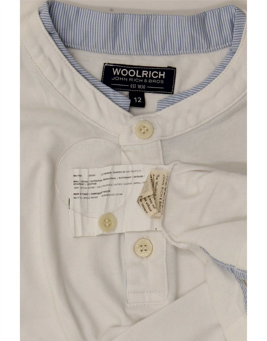 T-shirt da bambino Woolrich Top 11-12 anni in cotone bianco