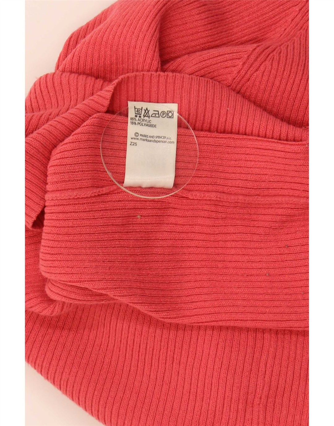 Maglione corto da donna Marks & Spencer con collo alto UK 14 rosso medio