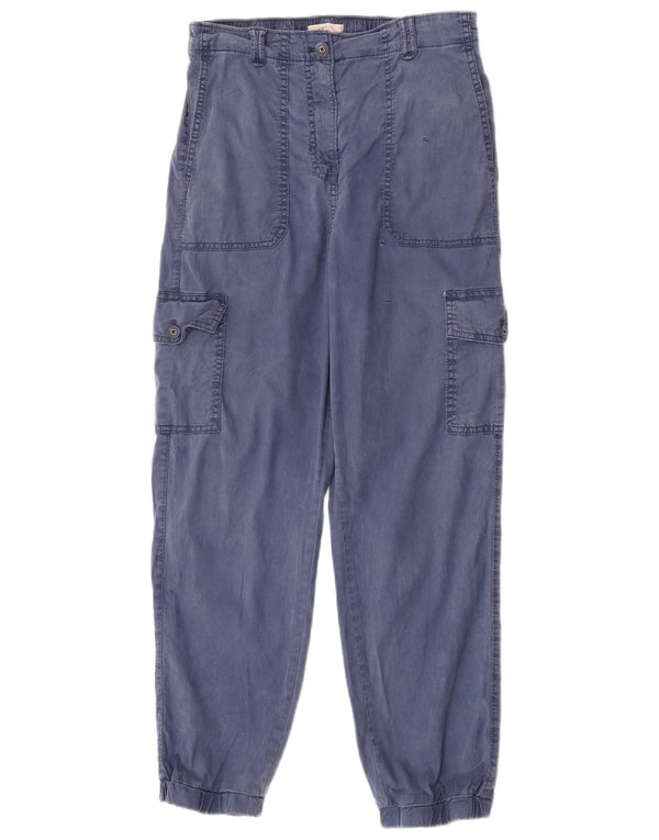 Pantaloni cargo da jogging da donna Marks & Spencer UK 10 piccoli W26 L28 blu navy