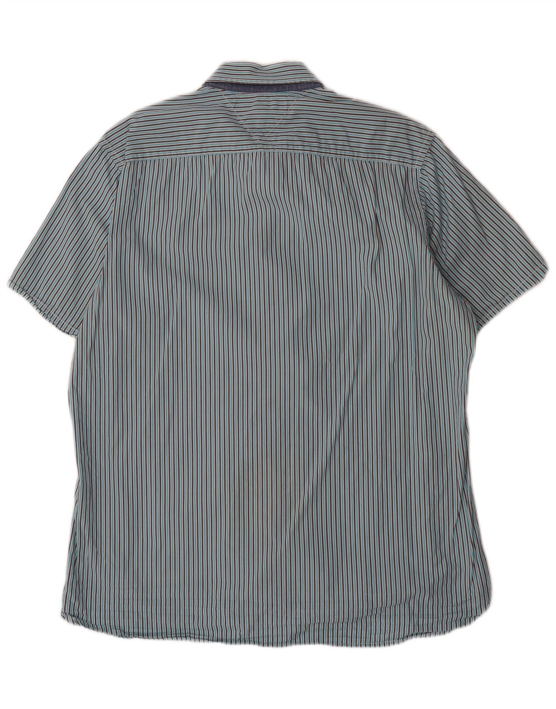 TOMMY HILFIGER Camicia da uomo a maniche corte su misura a righe blu grandi