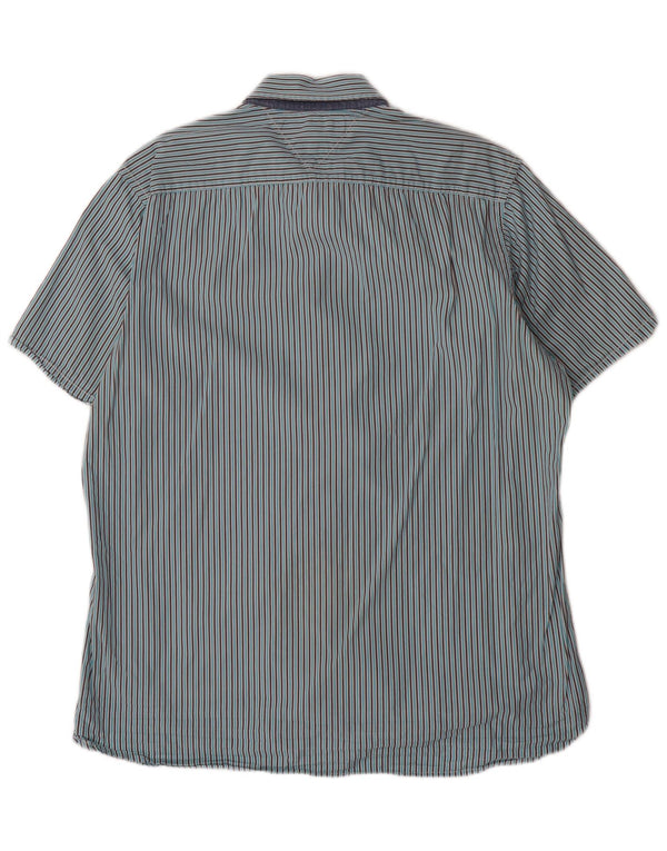 TOMMY HILFIGER Camicia da uomo a maniche corte su misura a righe blu grandi