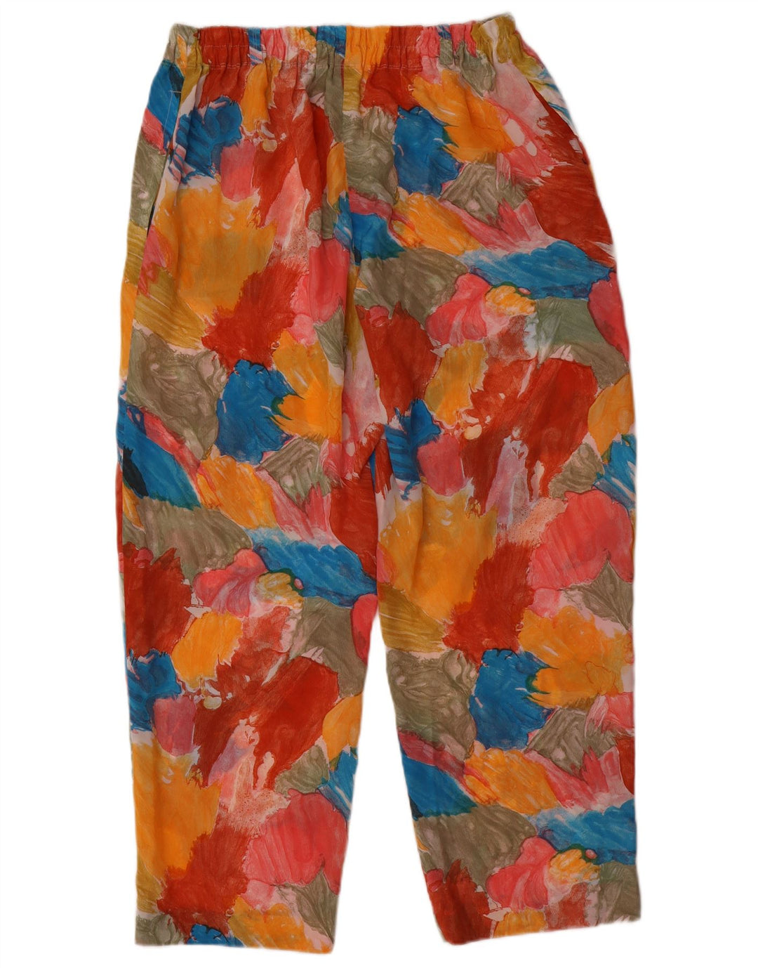 Pantaloni corti da donna vintage con motivo astratto W36 L27 multicolore