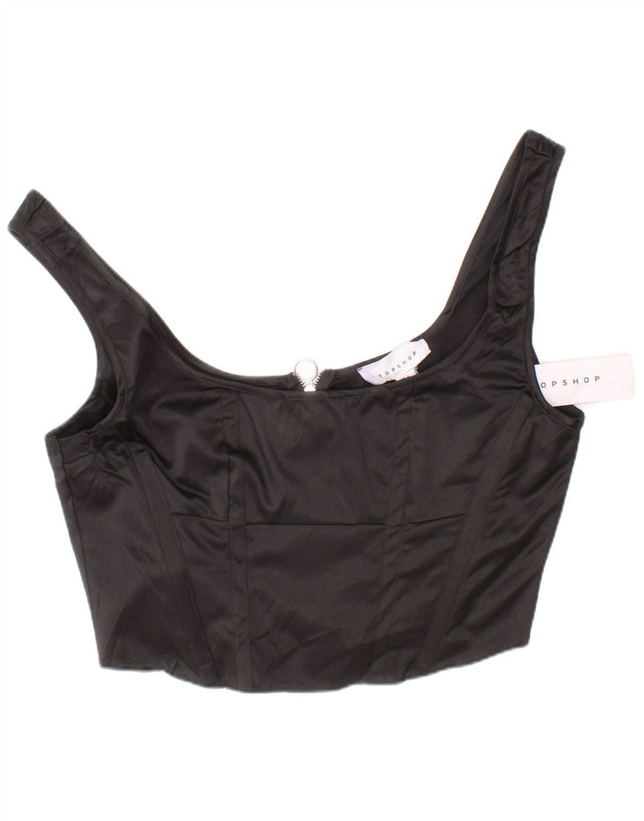 Topshop Corsetto corto da donna Top UK 6 XS Poliestere nero