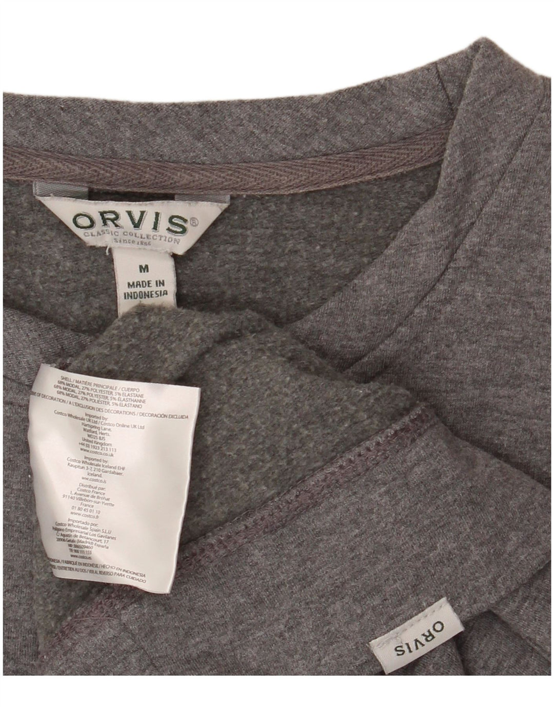 ORVIS Felpa da uomo Maglione grigio medio modal