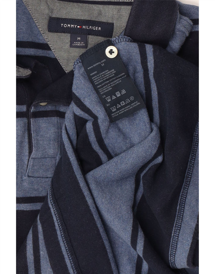 Polo da uomo Tommy Hilfiger media cotone a righe blu navy