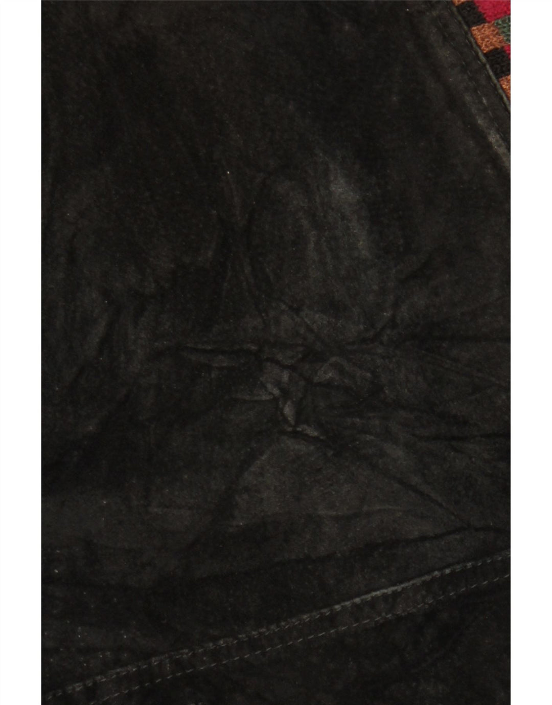 Giacca in pelle scamosciata oversize da donna VINTAGE UK 18 XL in pelle geometrica nera