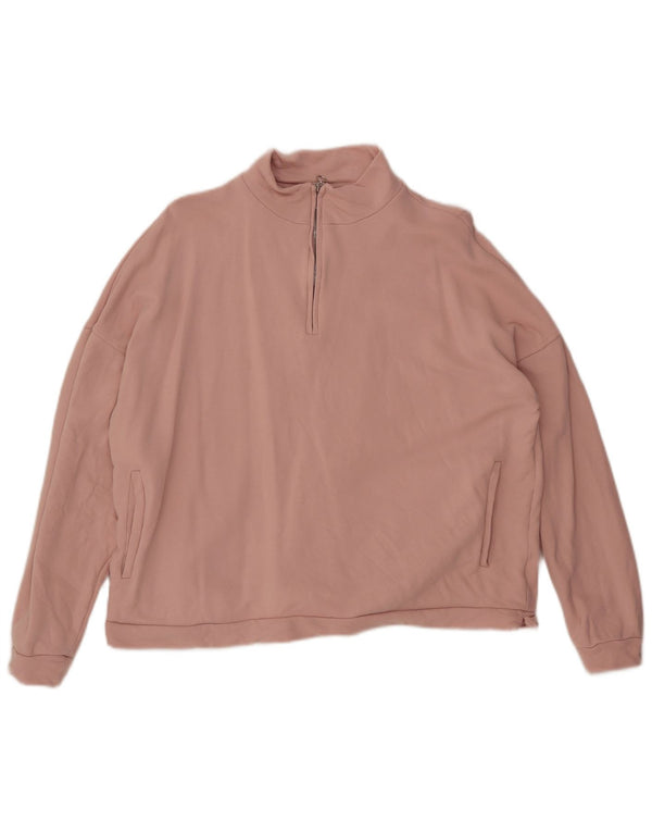 PHASE EIGHT Felpa oversize con zip e collo da donna UK 12 Rosa medio