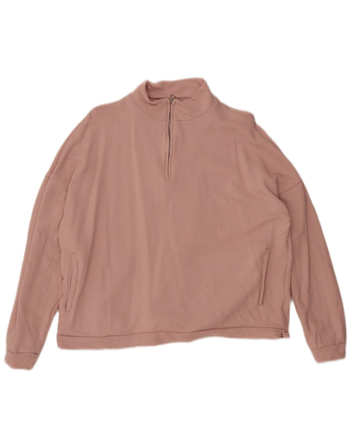 PHASE EIGHT Felpa oversize con zip e collo da donna UK 12 Rosa medio