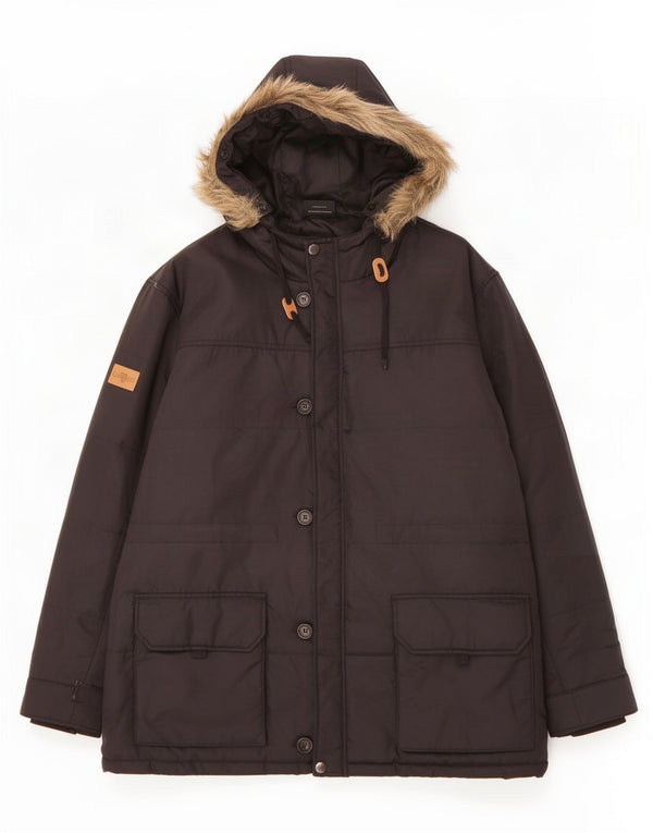 Cappotto imbottito con cappuccio da uomo Guinness UK 46 3XL Poliammide nero