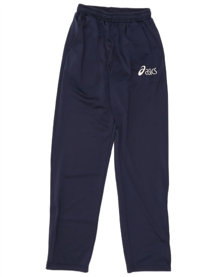 Pantaloni da tuta da uomo Asics medi in poliestere blu navy