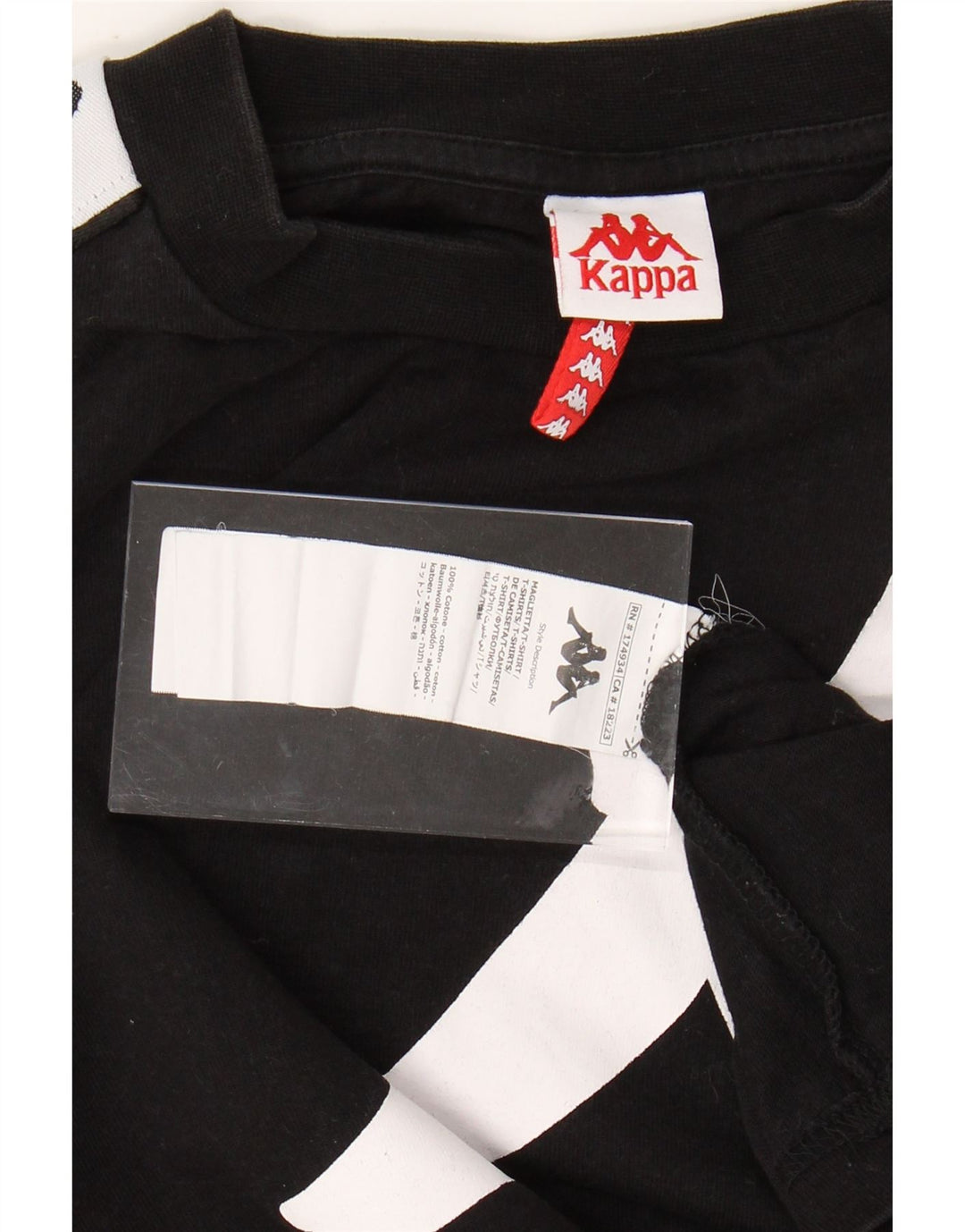 T-shirt grafica da uomo KAPPA Top in cotone color block medio nero